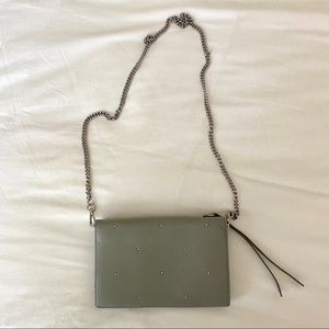 All Saints “Fetch” leather wallet on chain style crossbody bag